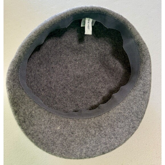 Vintage Nine West Grey 100% Wool Newsboy Hat Cabbie Fiddler Cap Y2K 90's - Picture 6 of 9